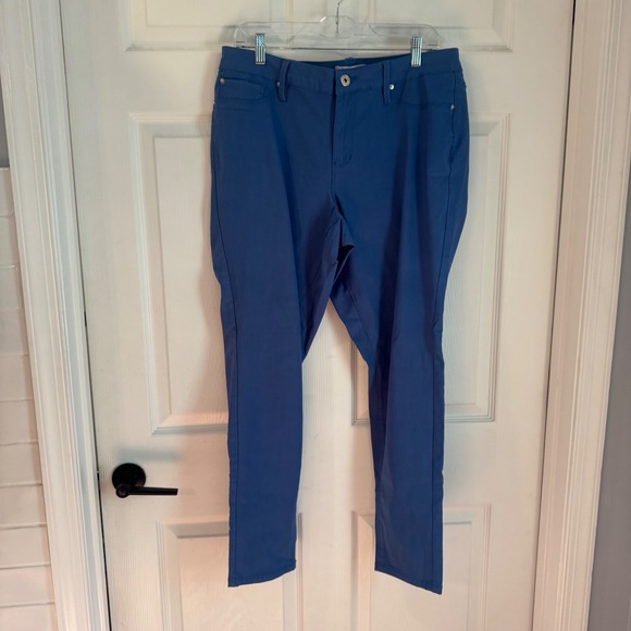 YMI Pants - YMI Pants Women 2X Blue Cotton Blend Stretch 5-Pocket Mid Rise Slim Straight